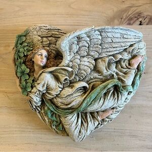 Clover Angel wall pocket planter stone like resin